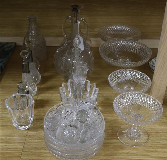 A quantity of mixed cut glass